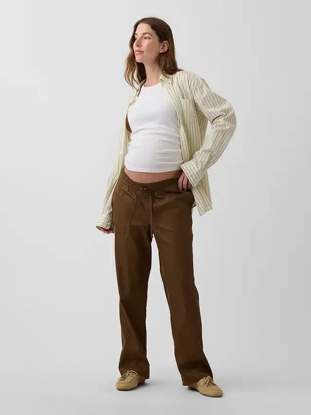 Umstandsmode-Hose aus Twill mit Unterbauch-Design