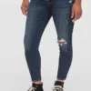 Umstandsmode-Jeans im Skinny-Schnitt mit eingesetzten Einsätzen und Knöchellänge