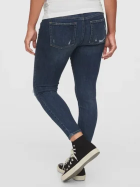 Umstandsmode-Jeans im Skinny-Schnitt mit eingesetzten Einsätzen und Knöchellänge