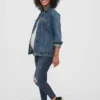 Umstandsmode-Jeans im Skinny-Schnitt mit eingesetzten Einsätzen und Knöchellänge