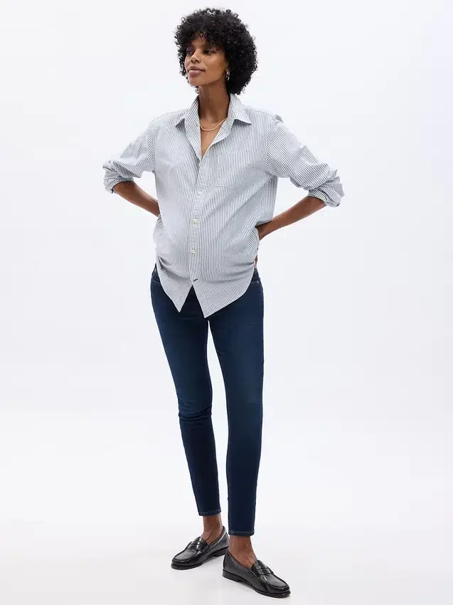 Umstandsmode-Jeans im True-Skinny-Schnitt mit durchgehendem Einsatz