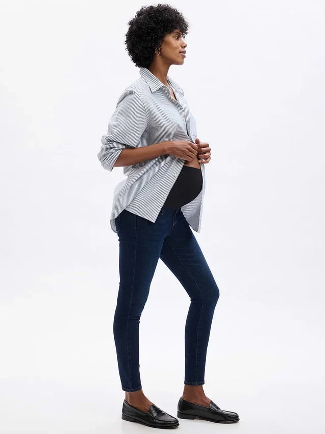 Umstandsmode-Jeans im True-Skinny-Schnitt mit durchgehendem Einsatz