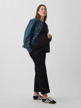 Umstandsmode-Jeans mit durchgehendem Einsatz und weitem Bein