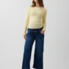 Umstandsmode-Jeans mit durchgehendem Einsatz und weitem Bein