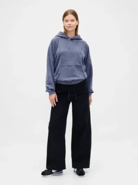Umstandsmode-Jeans mit durchgehendem Einsatz und weitem Bein