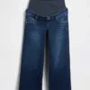 Umstandsmode-Jeans mit durchgehendem Einsatz und weitem Bein