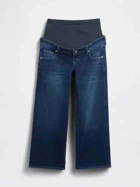Umstandsmode-Jeans mit durchgehendem Einsatz und weitem Bein