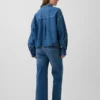 Umstandsmode-Jeans mit durchgehendem Einsatz und weitem Bein