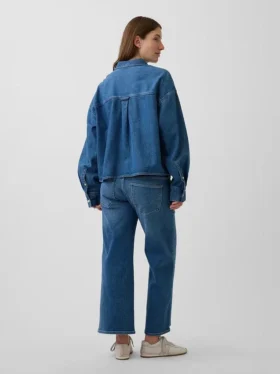 Umstandsmode-Jeans mit durchgehendem Einsatz und weitem Bein