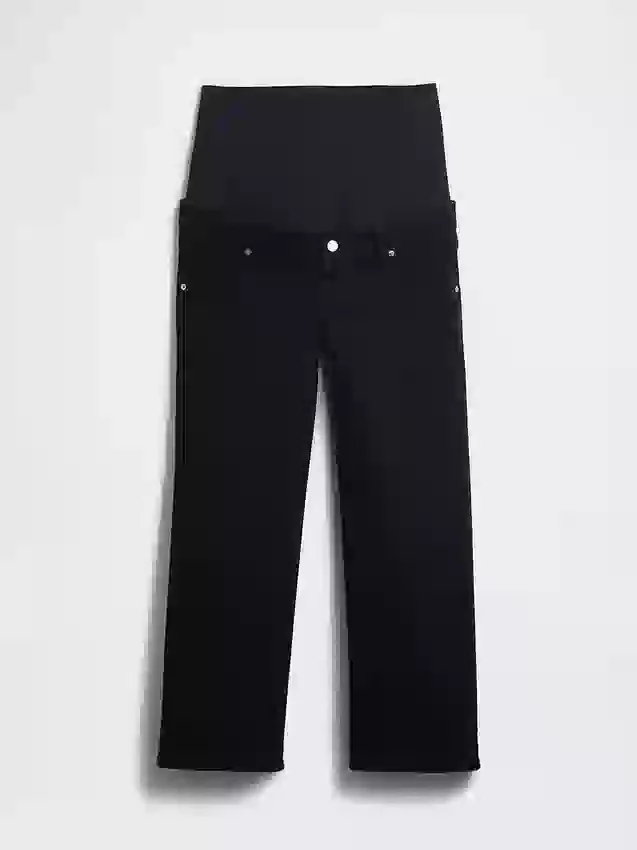 Umstandsmode-Jeans mit durchgehendem Einsatz und weitem Bein