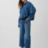 Umstandsmode-Jeans mit durchgehendem Einsatz und weitem Bein