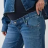 Umstandsmode-Jeans mit durchgehendem Einsatz und weitem Bein