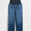 Umstandsmode-Jeans mit durchgehendem Einsatz und weitem Bein