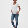 Umstandsmode-Jeggings „Favorite“ mit Distressed-Effekt und durchgehendem Einsatz