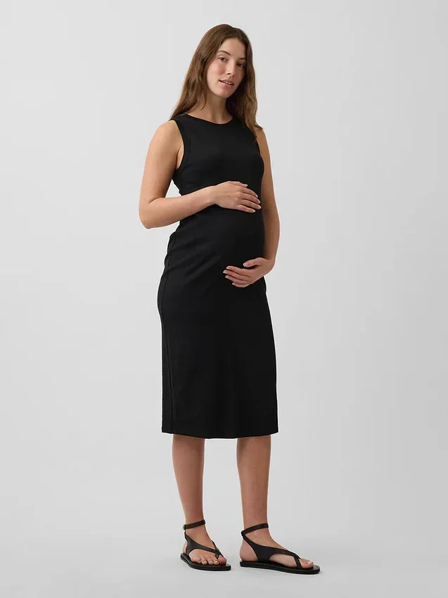 Umstandsmode-Kleid aus Strick mit Trägern