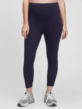 Umstandsmode-Leggings aus recyceltem Material mit durchgehendem Einsatz und 7/8-Beinlänge