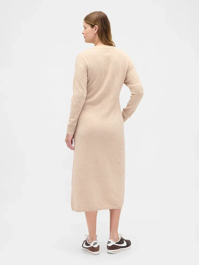 Umstandsmode-Pullover-Kleid „CashSoft“ mit V-Ausschnitt