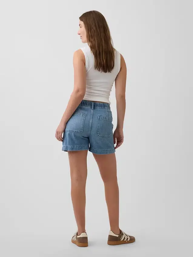 Umstandsmode-Shorts aus ultraweichem Denim mit durchgehendem Einsatz