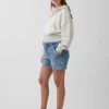 Umstandsmode-Shorts aus ultraweichem Denim mit durchgehendem Einsatz
