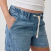 Umstandsmode-Shorts aus ultraweichem Denim mit durchgehendem Einsatz