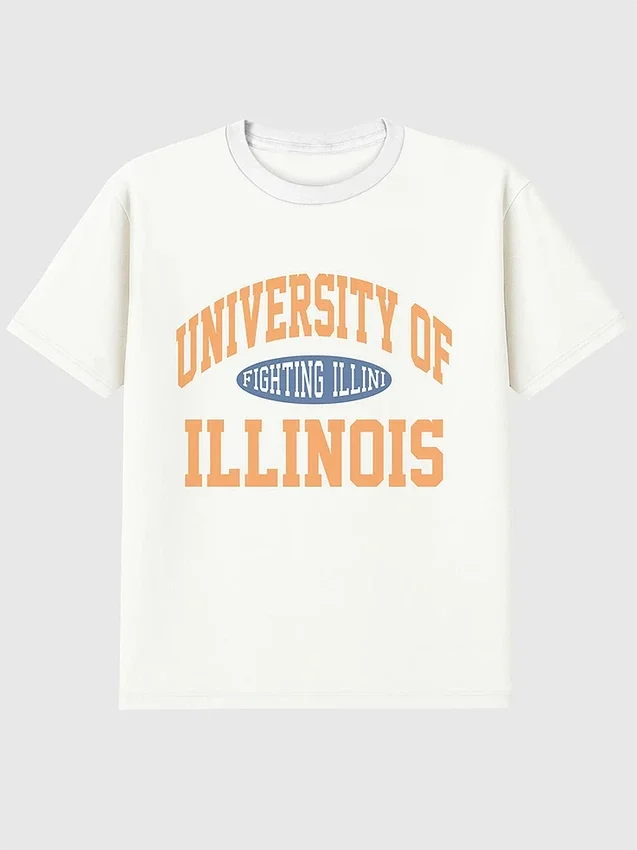University of Illinois Vintage „Fighting Illini“-Grafik-T-Shirt