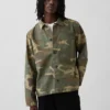 Utility-Hemd aus Canvas-Denim im Camouflage-Look