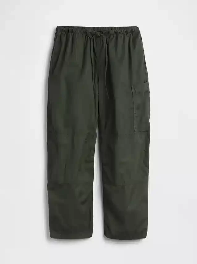 Utility-Hose mit mittlerer Leibhöhe aus Twill und weitem Bein