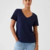 V-Ausschnitt-T-Shirt aus Bio-Baumwolle „Vintagesoft“