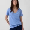 V-Ausschnitt-T-Shirt aus Bio-Baumwolle „Vintagesoft“