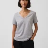 V-Ausschnitt-T-Shirt aus Bio-Baumwolle „Vintagesoft“