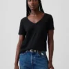 V-Ausschnitt-T-Shirt aus Bio-Baumwolle „Vintagesoft“