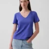 V-Ausschnitt-T-Shirt aus Bio-Baumwolle „Vintagesoft“