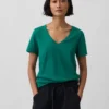 V-Ausschnitt-T-Shirt aus Bio-Baumwolle „Vintagesoft“