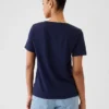 V-Ausschnitt-T-Shirt aus Bio-Baumwolle „Vintagesoft“