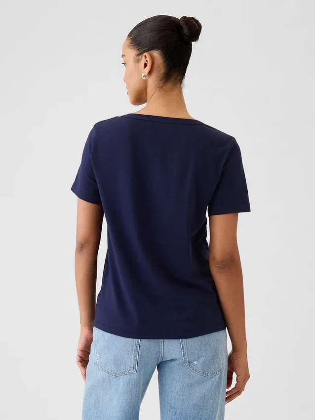 V-Ausschnitt-T-Shirt aus Bio-Baumwolle „Vintagesoft“