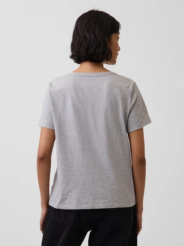 V-Ausschnitt-T-Shirt aus Bio-Baumwolle „Vintagesoft“