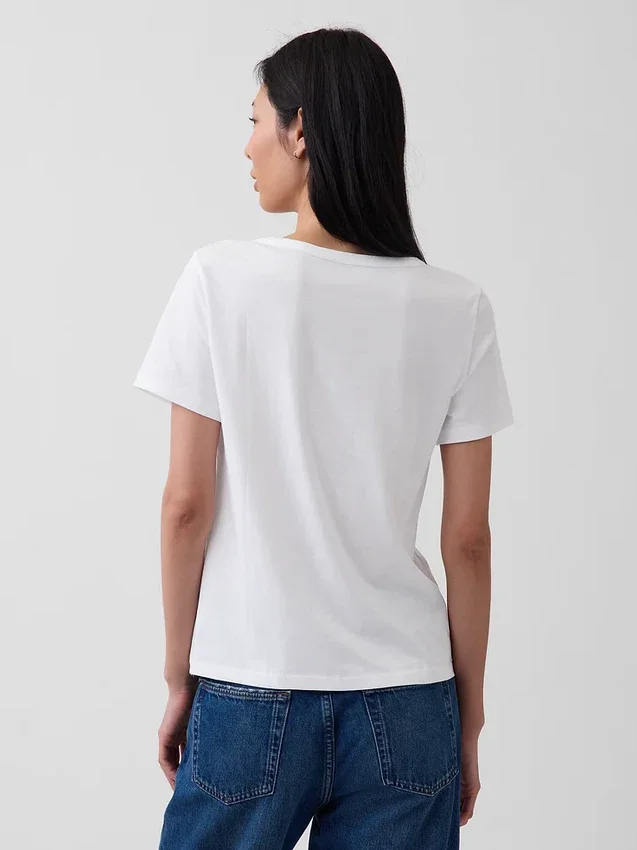 V-Ausschnitt-T-Shirt aus Bio-Baumwolle „Vintagesoft“