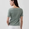 V-Ausschnitt-T-Shirt aus Bio-Baumwolle „Vintagesoft“
