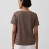 V-Ausschnitt-T-Shirt aus Bio-Baumwolle „Vintagesoft“