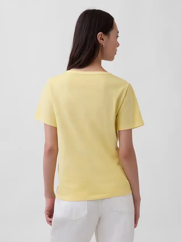 V-Ausschnitt-T-Shirt aus Bio-Baumwolle „Vintagesoft“