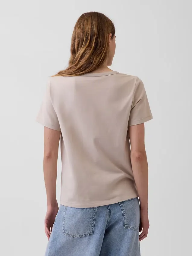 V-Ausschnitt-T-Shirt aus Bio-Baumwolle „Vintagesoft“