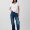 V-Ausschnitt-T-Shirt aus Bio-Baumwolle „Vintagesoft“