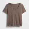 V-Ausschnitt-T-Shirt aus Bio-Baumwolle „Vintagesoft“