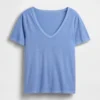 V-Ausschnitt-T-Shirt aus Bio-Baumwolle „Vintagesoft“