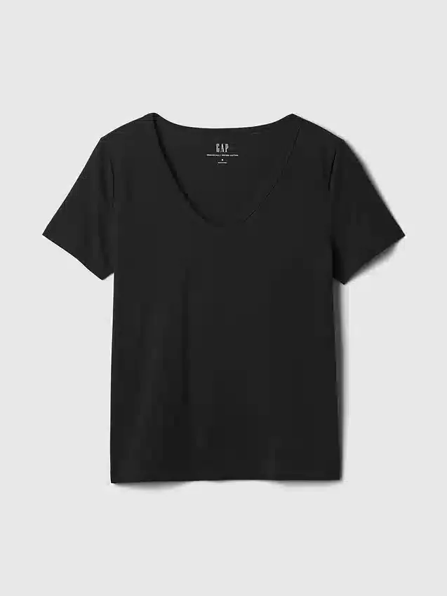V-Ausschnitt-T-Shirt aus Bio-Baumwolle „Vintagesoft“