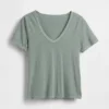 V-Ausschnitt-T-Shirt aus Bio-Baumwolle „Vintagesoft“