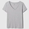 V-Ausschnitt-T-Shirt aus Bio-Baumwolle „Vintagesoft“