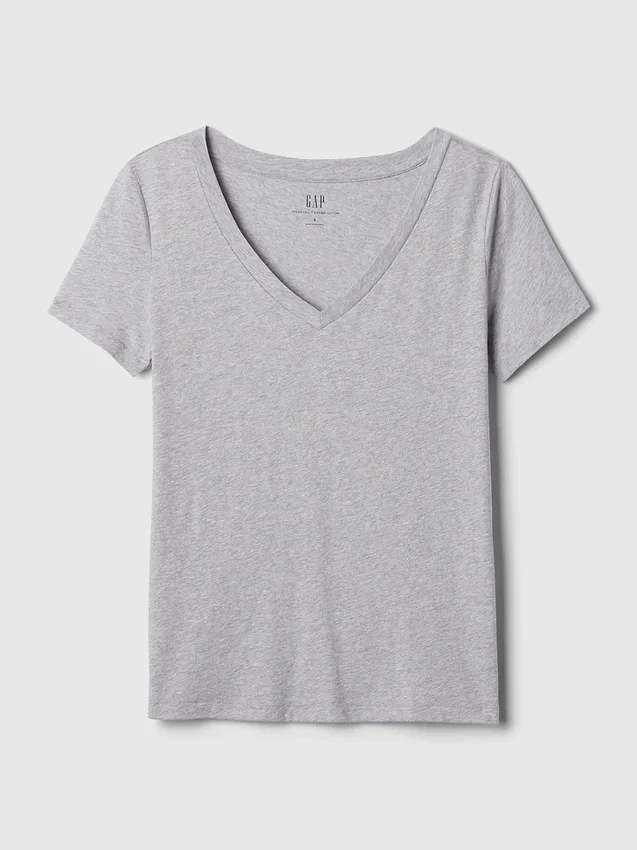 V-Ausschnitt-T-Shirt aus Bio-Baumwolle „Vintagesoft“