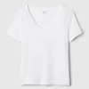V-Ausschnitt-T-Shirt aus Bio-Baumwolle „Vintagesoft“