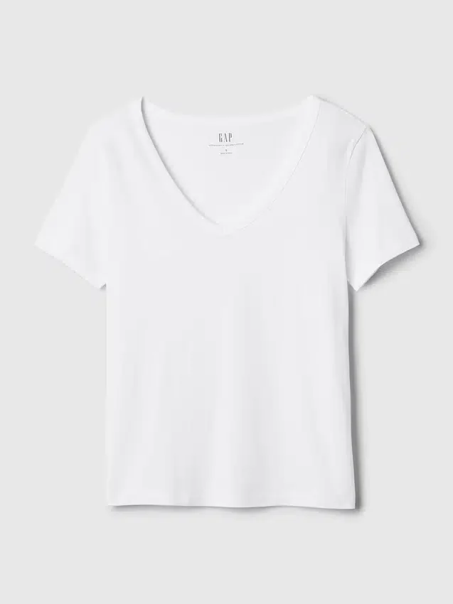 V-Ausschnitt-T-Shirt aus Bio-Baumwolle „Vintagesoft“
